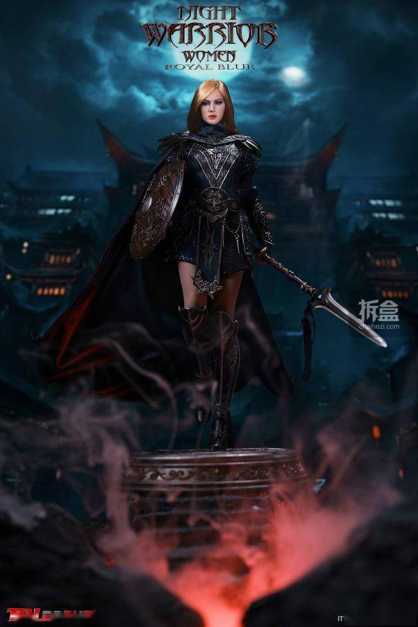 tbleague暗夜女武神黑色蓝色盔甲16女战士可动人偶