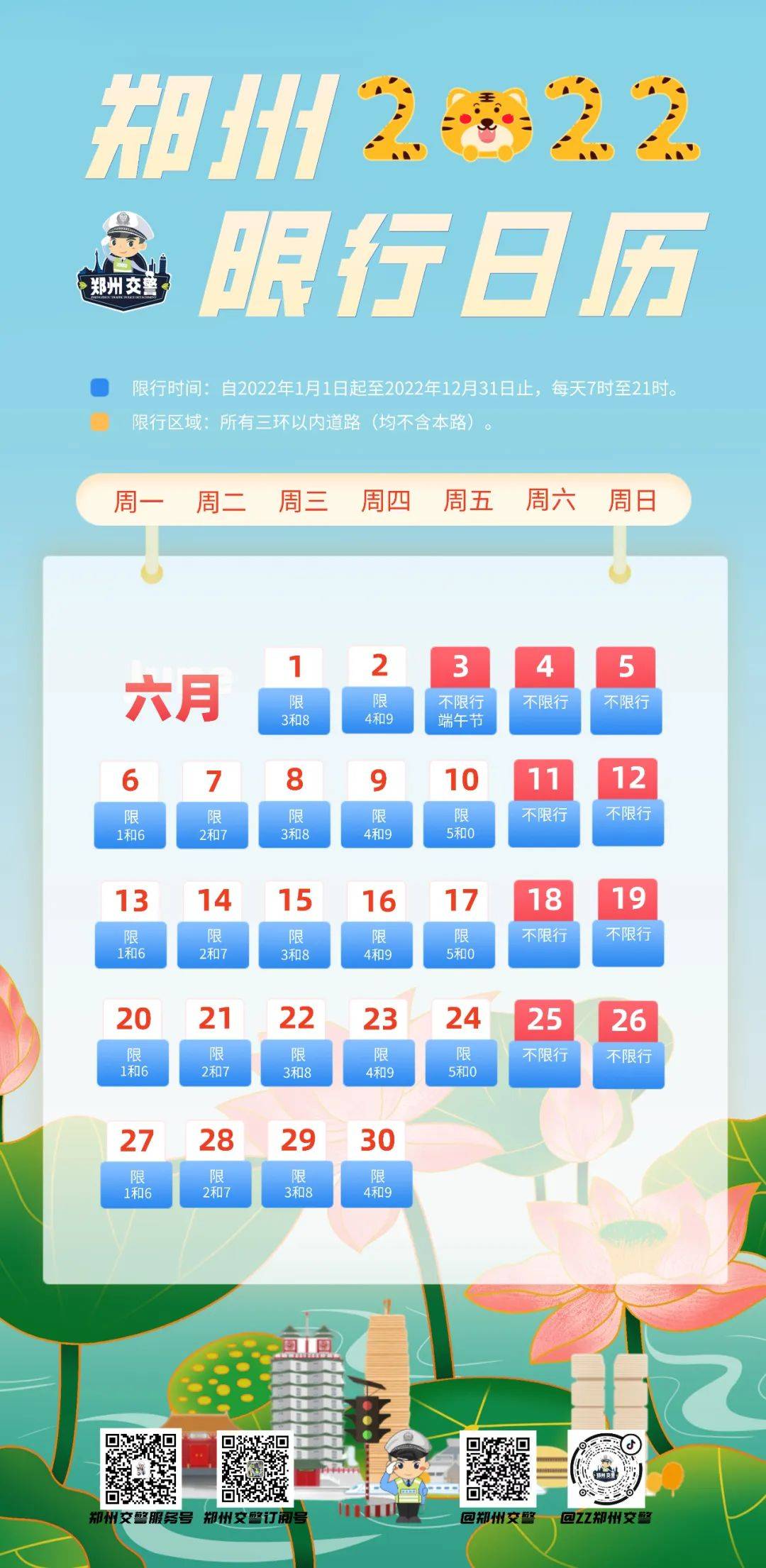 本周，郑州限行有调整！（附6月限行日历）