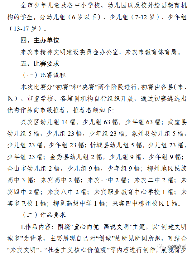 关于开展来宾市2022年童心向党画说文明主题漫画比赛活动的通知