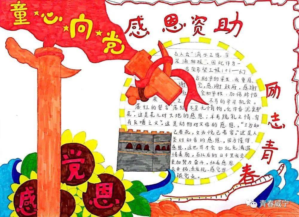 共青团威宁县委开展2022年感恩资助励志青春手抄报比赛活动