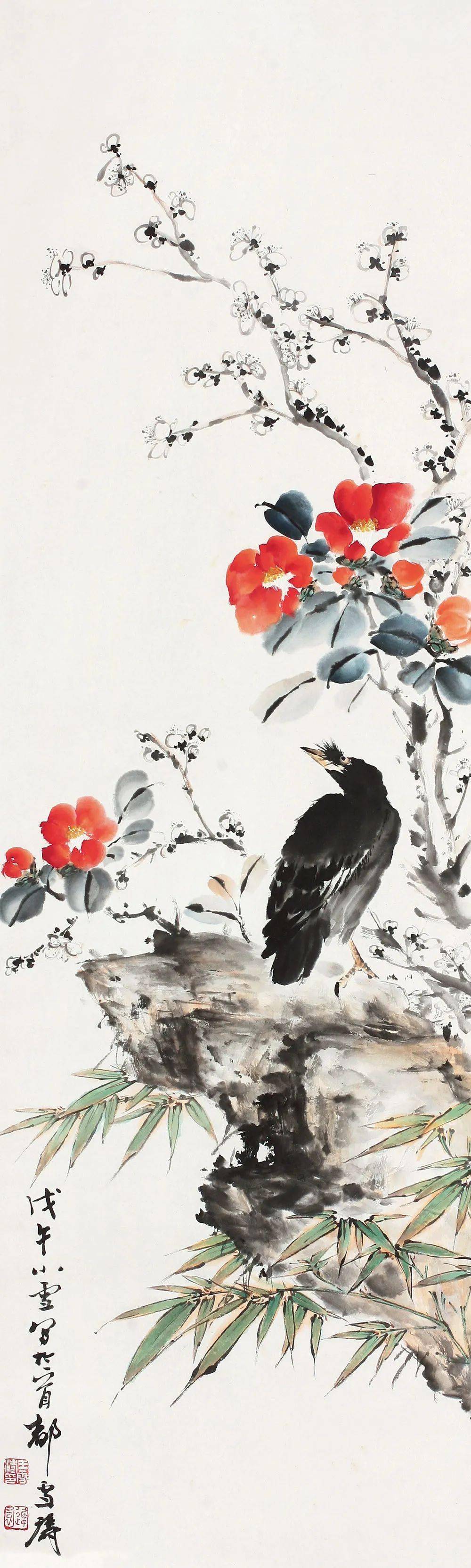 写意山茶花,冬日里最美的"丹砂色"!_王雪涛_投资_经纪