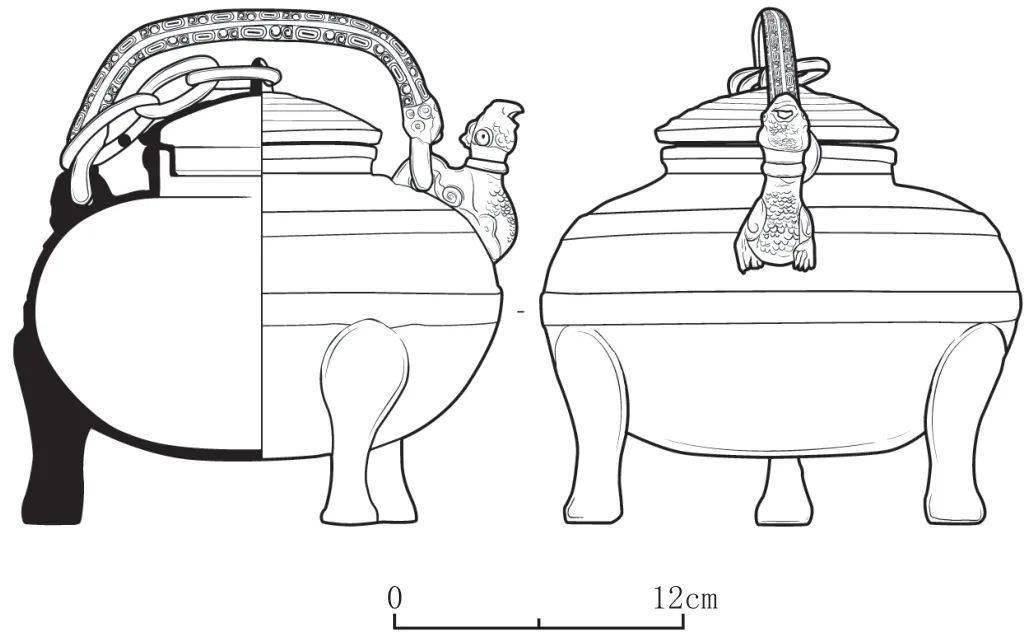 图一〇 铜鉴(m3:8)图九 铜壶(m3:44)a型 立灯,2件,形制基本相同.