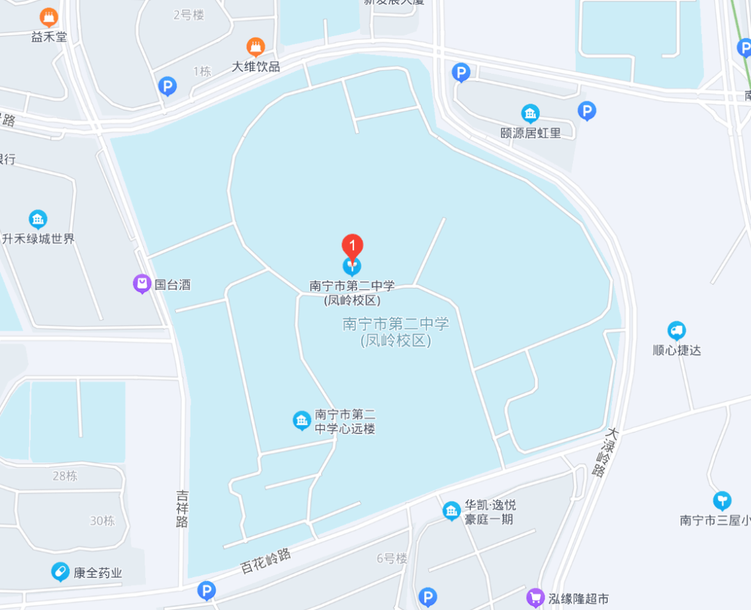 南宁二中凤岭校区地图图片