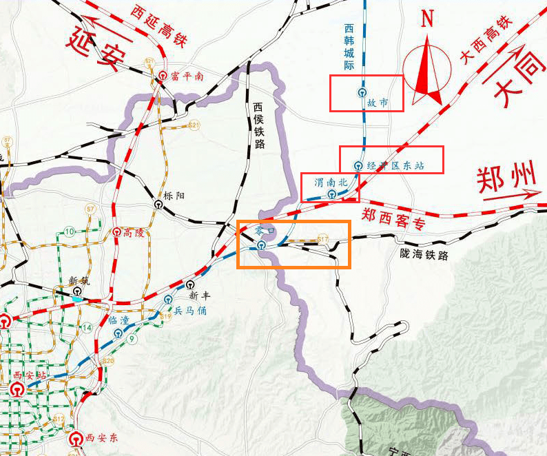 西渭融合明確增加西安地鐵17號線支線,包括渭南國際物流港及專線線路