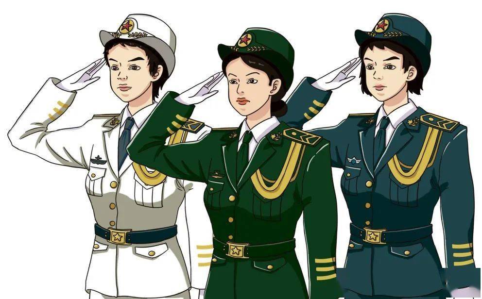 女兵卡通图片