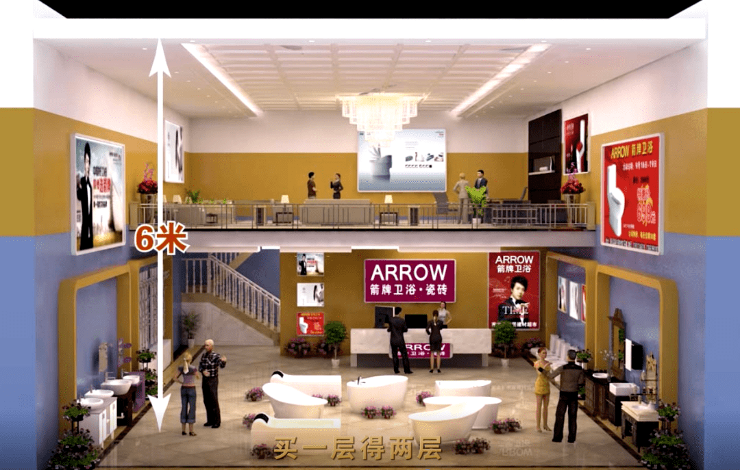 商铺效果图)公寓样板间展示6米挑高,南北通透复式公寓挑高6米,标准两