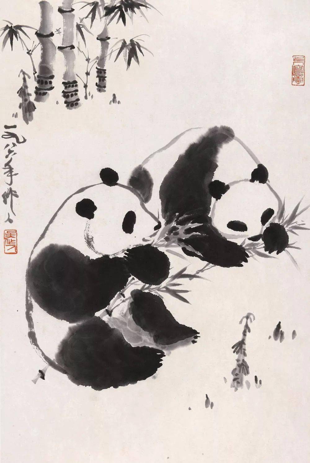 吴作人画熊猫