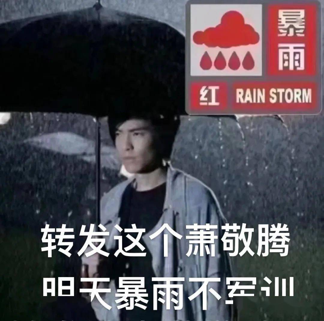 萧敬腾军训求雨表情包图片