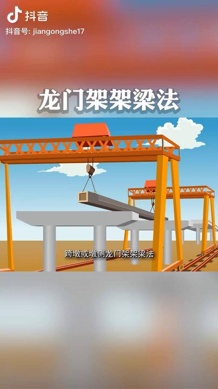 龙门架架梁法施工动画 建工社 干货 建工社 建工小师姐_动画_施工