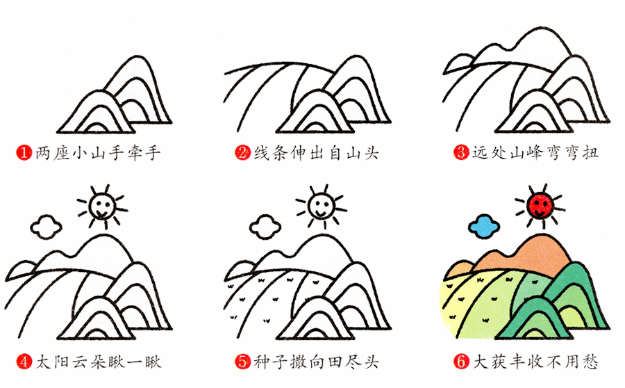 幼儿20个简笔画教程景物篇幼师和家长必备