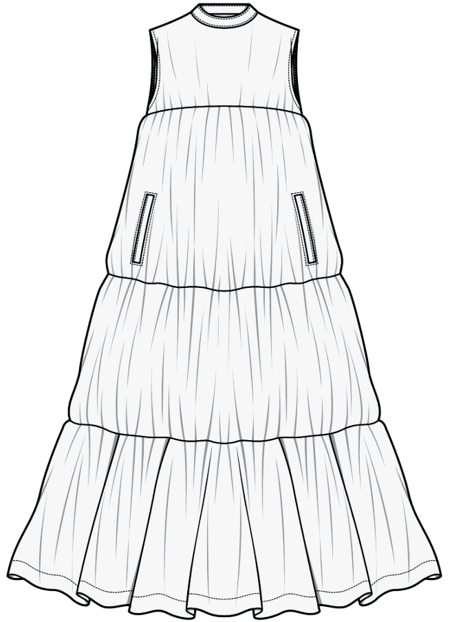 【服装款式图】上百款连衣裙平面款式图线稿专题!_穿着_公主_形状