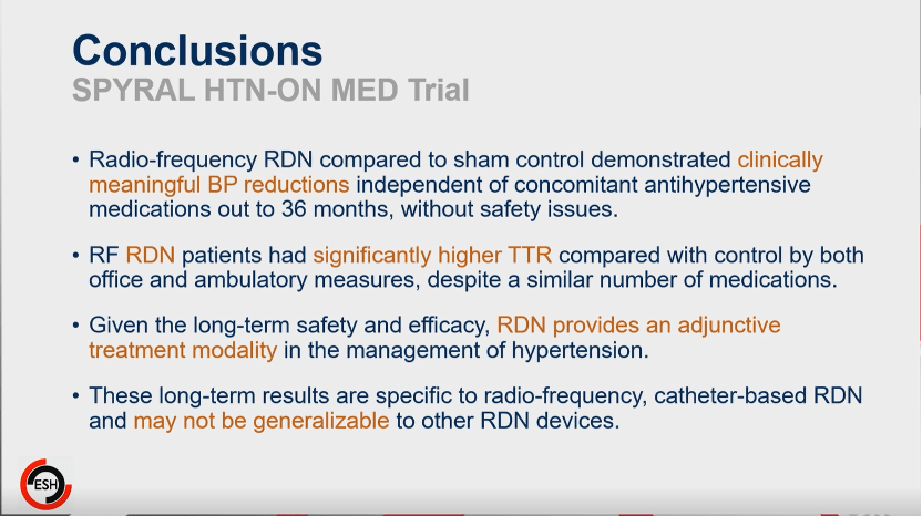 ESH 2022｜LBs Ⅱ：RDN的降压疗效、PKD1基因与心血管疾病的关系、SPYRAL HTN-ON MED研究等精彩内容_患者_治疗_药物