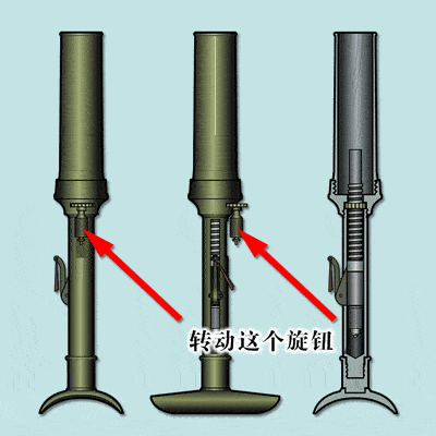 八九式掷弹筒在结构设计上,有个很巧妙的点.