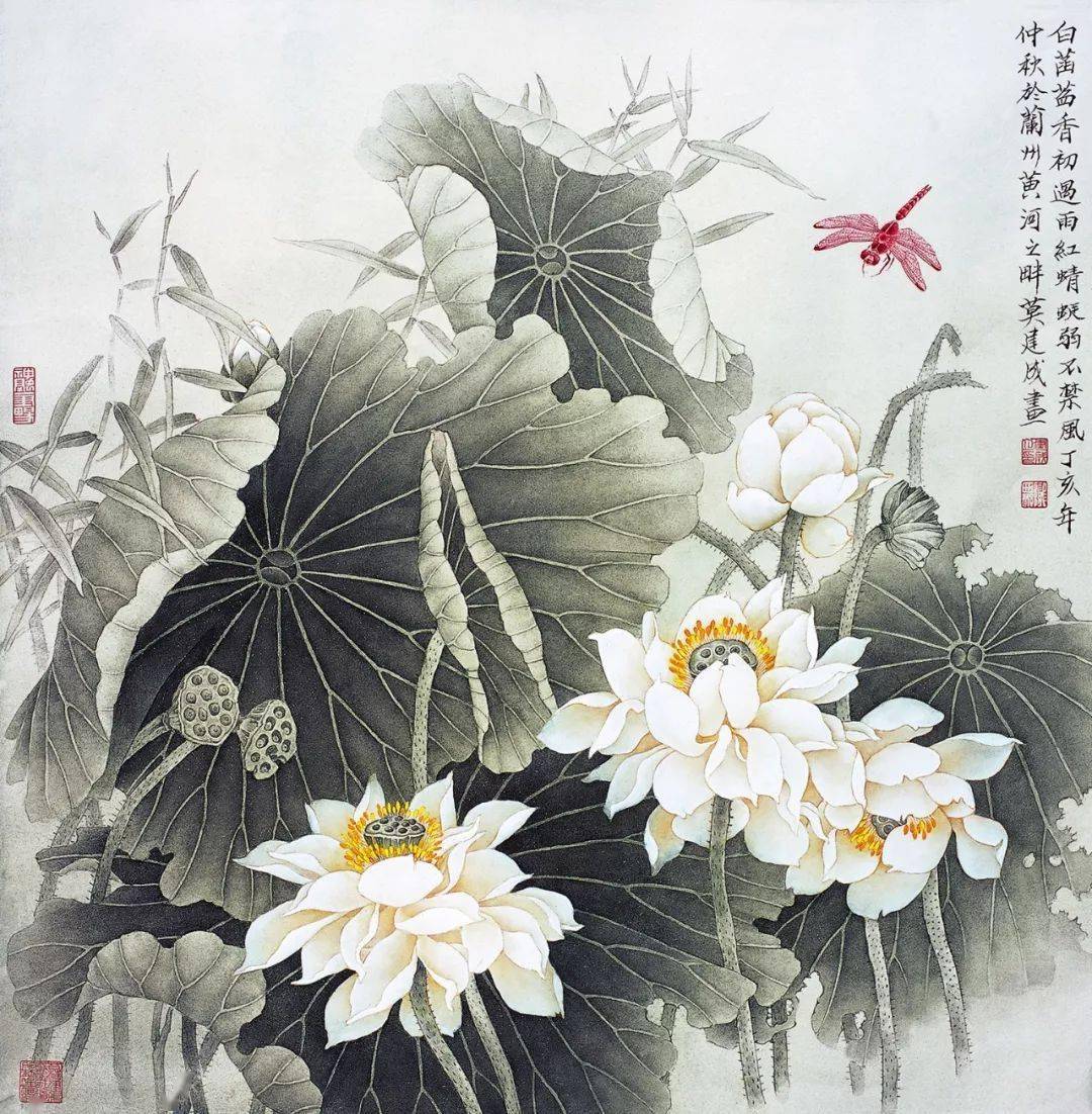 莫建成工笔花鸟作品欣赏太赞了