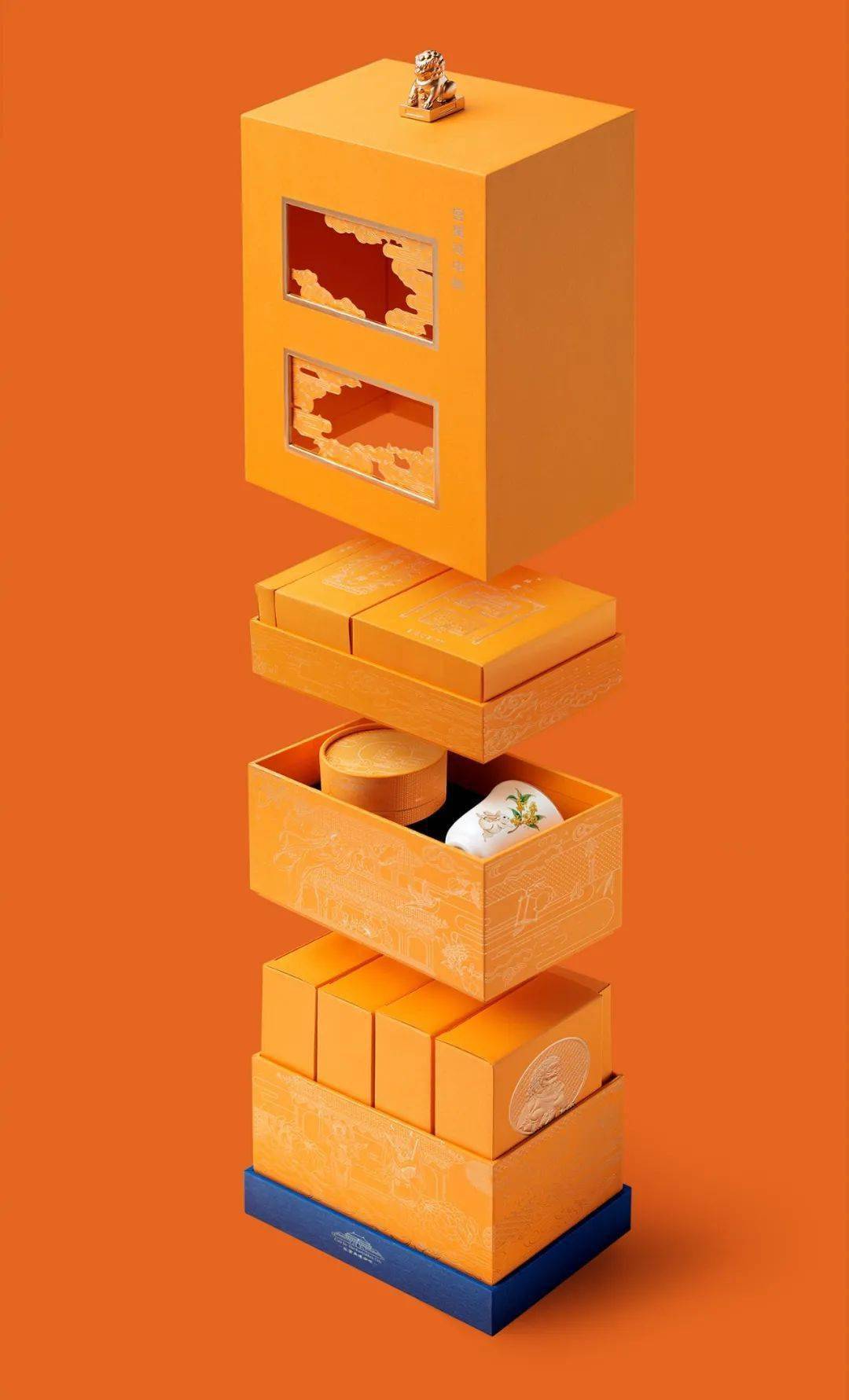 现代简约风格月饼包装盒设计这类型的月饼包装更加侧重于创意而不是