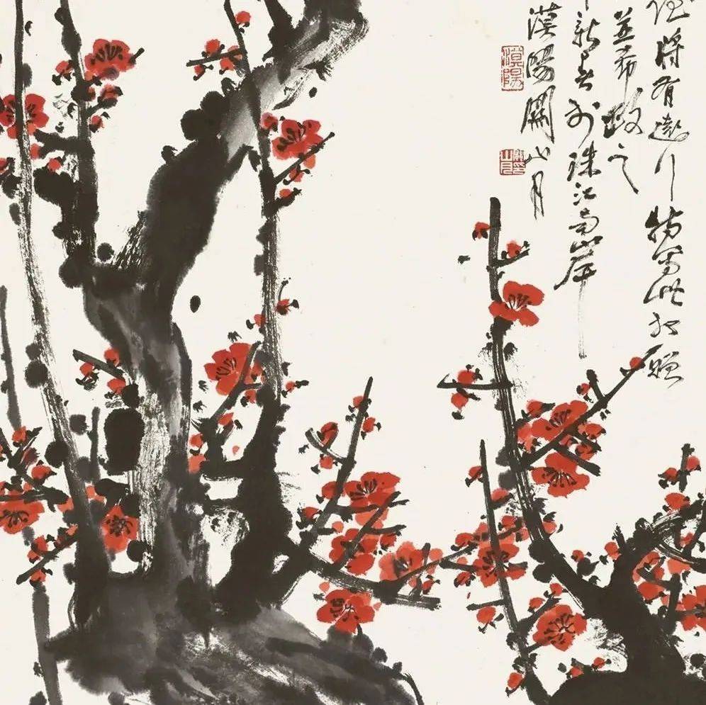 画梅,这样构图_宾主关系_画面_关山月