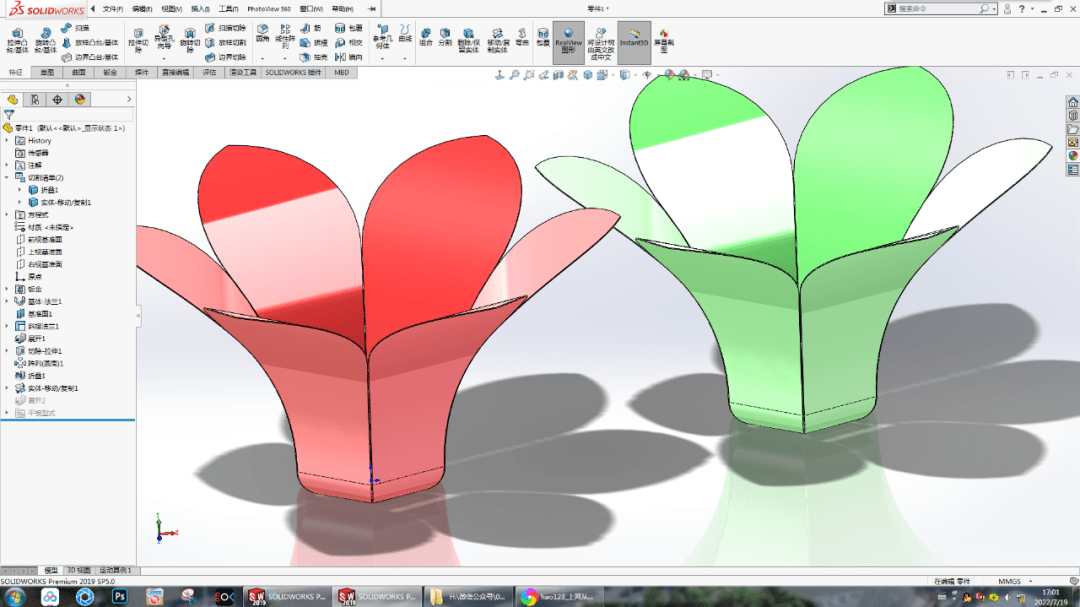 用solidworks画的钣金花朵,十步完成