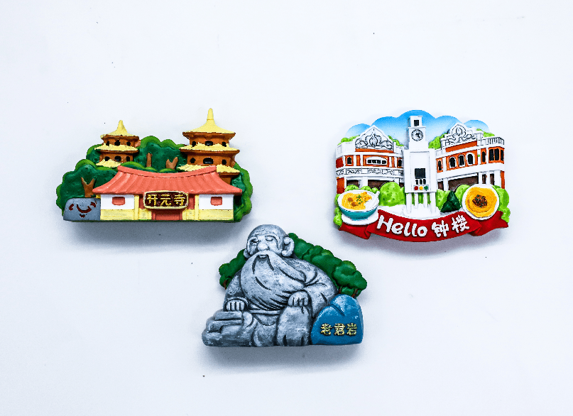 闽南泉州景点建筑手办摆件,闽南泉州元素集合文创冰箱贴,宋元中国泉州