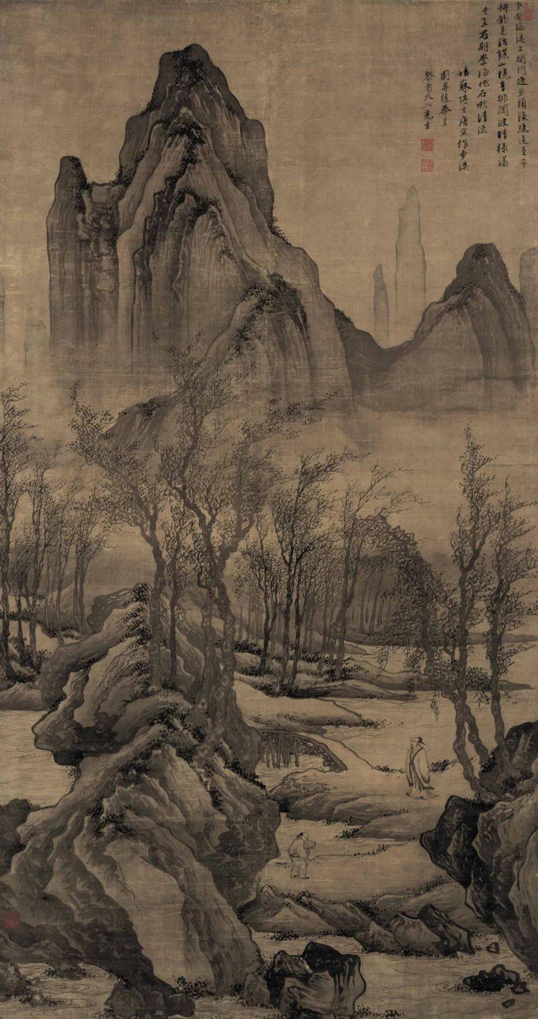 赏画| 唐寅《步溪图》_搜狐网