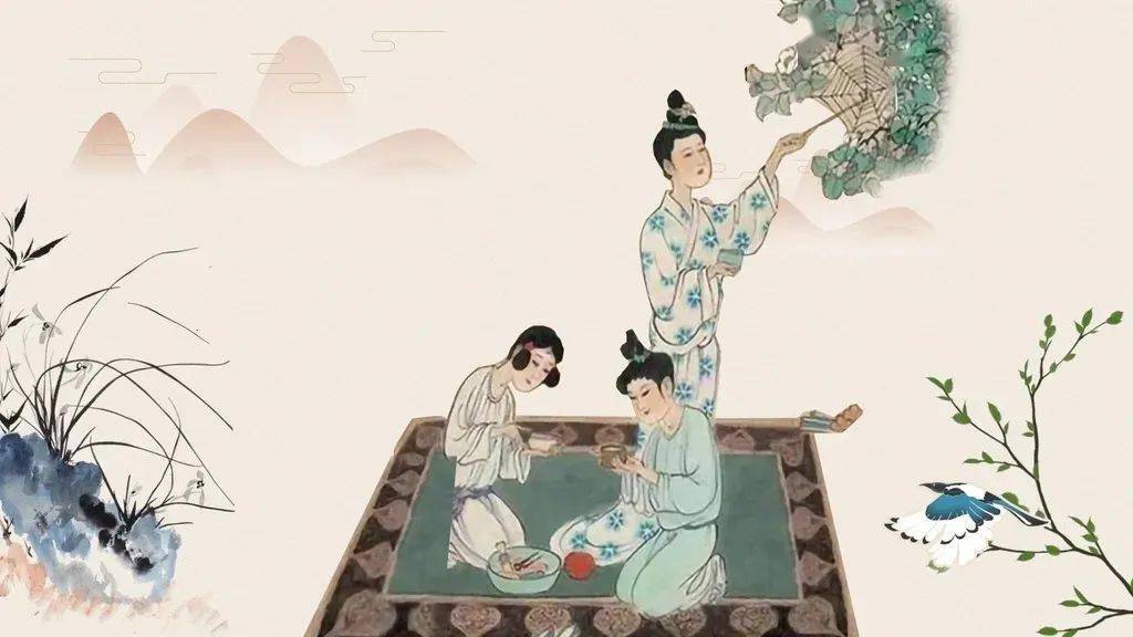 七夕之夜,女子手执五色丝线和连续排列的九孔针(或五孔针,七孔针)趁