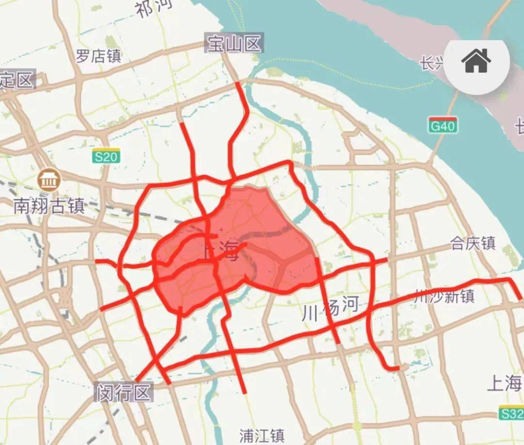 上海最新的限行内环图图片