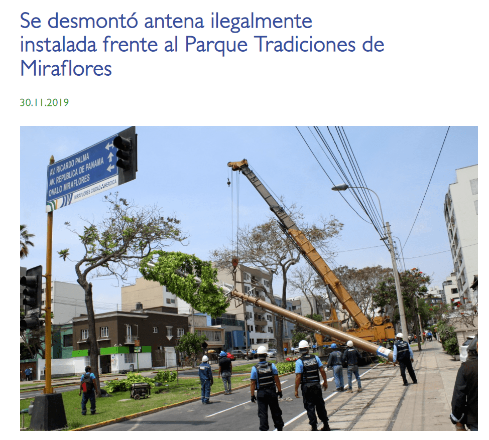 明查｜出于居民健康考虑，秘鲁当局移除5G天线？