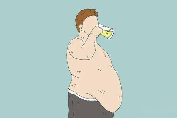 肌肉男吃胖长啤酒肚图片