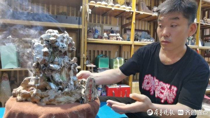 “落水三尺溅飞泉”！济南非遗传承人打造“月牙飞瀑”微缩景观