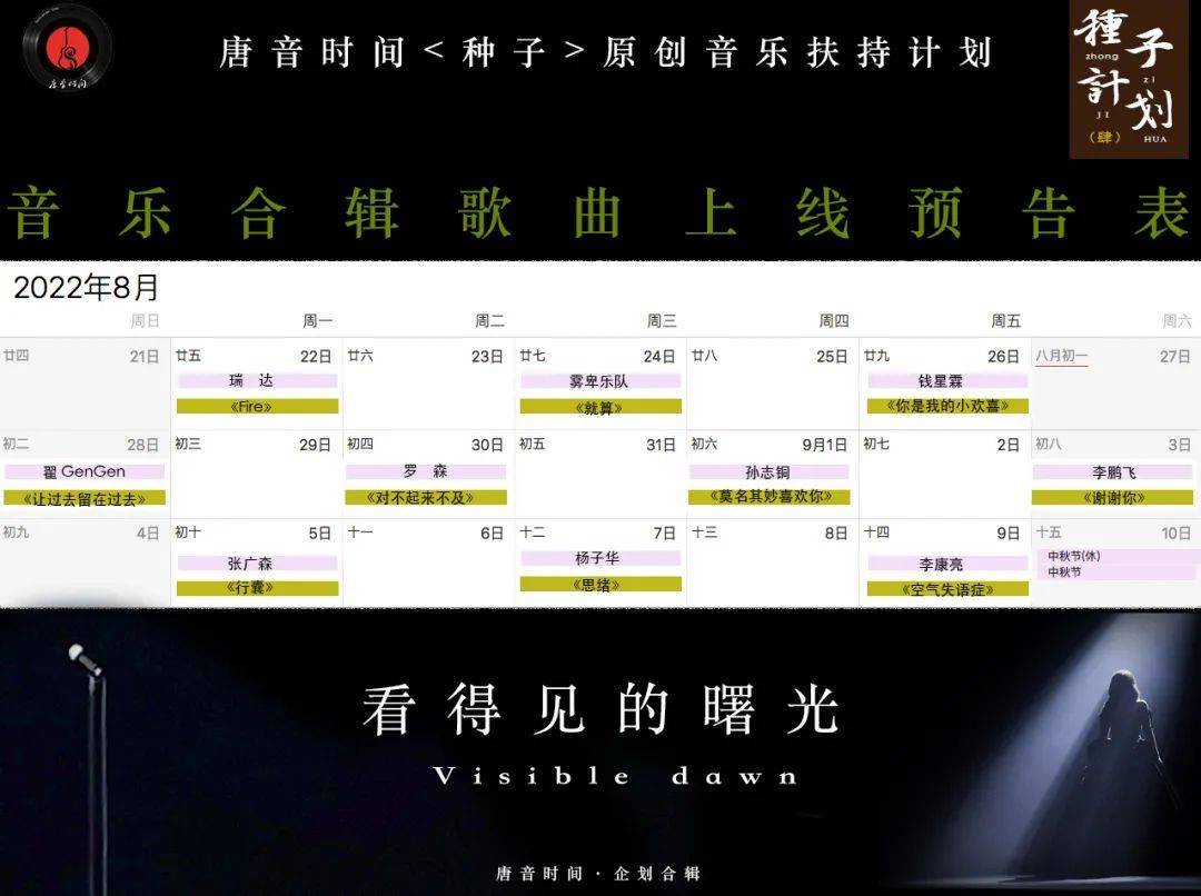 唐音时间2022特别企划音乐合辑《看得见的曙光》即将上线