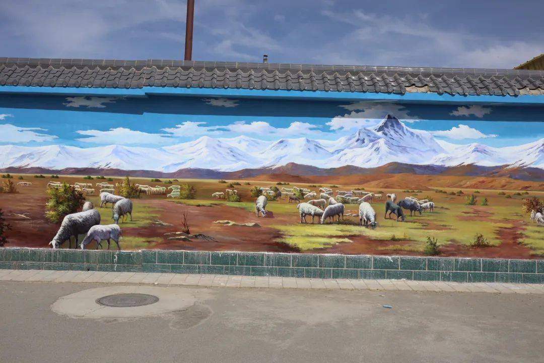 玉门市下西号镇:多彩墙画绘出美丽乡村_川北_镇村_彩绘