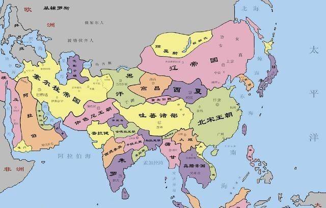 在耶律大石带领契丹人西迁,建立西辽帝国以前,公元11-12世纪的中亚