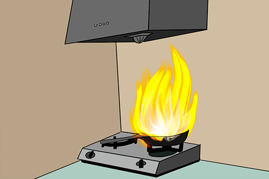 如果水落入油锅会引起爆炸那油锅着火应该如何处理呢?