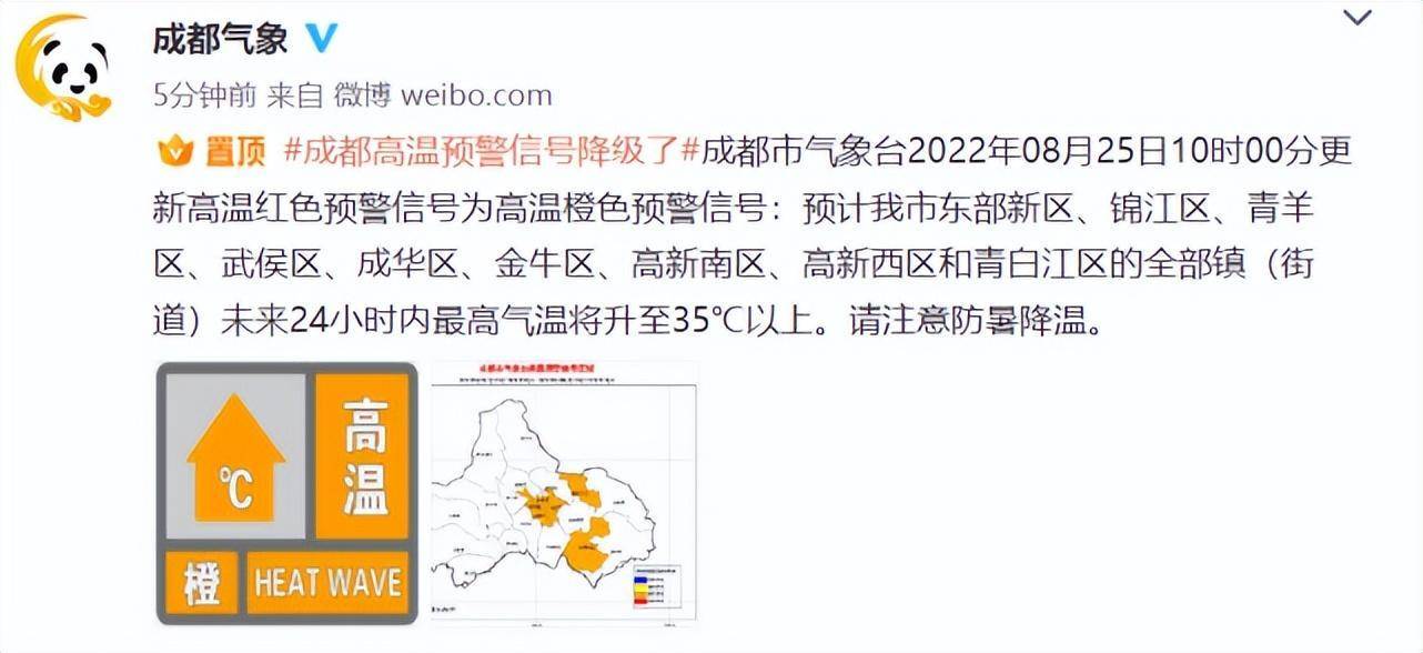 成都高温预警信号降级了_新区_防暑降温_青白江区