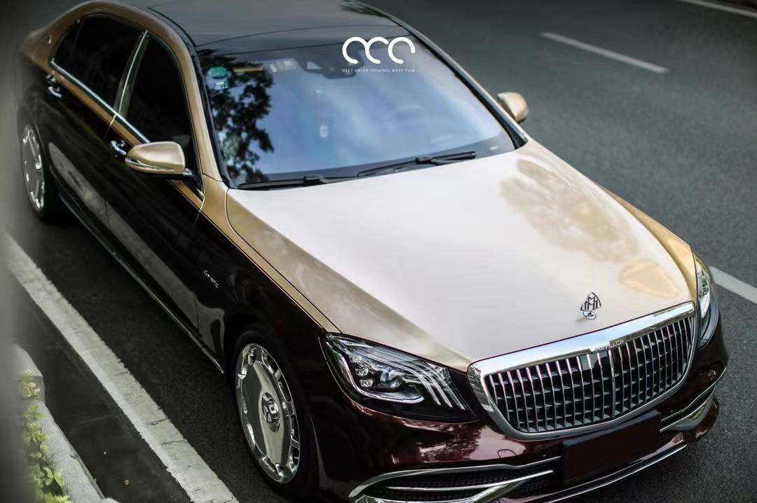 奔驰迈巴赫漫彩改色膜pet金属香槟金 金属黑玫瑰_搜狐汽车_搜狐网