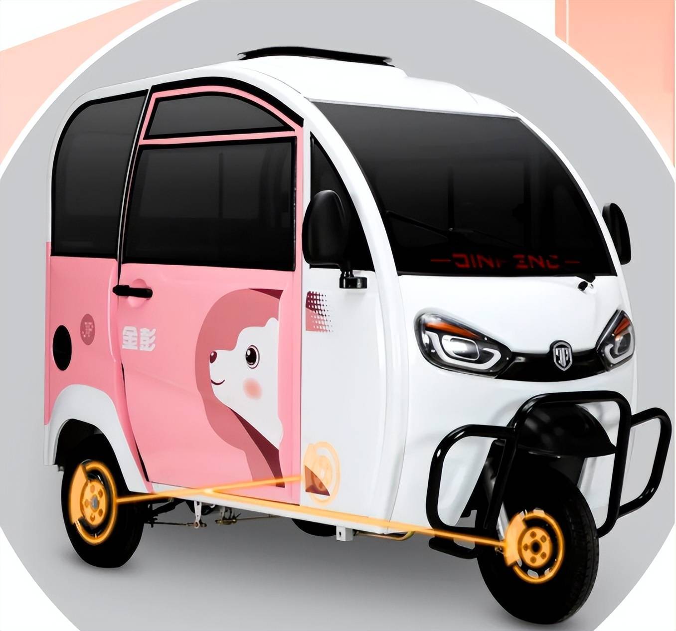 金彭推出一款接娃电动车亮相,外观好看,动力足,续航达100公里_搜狐