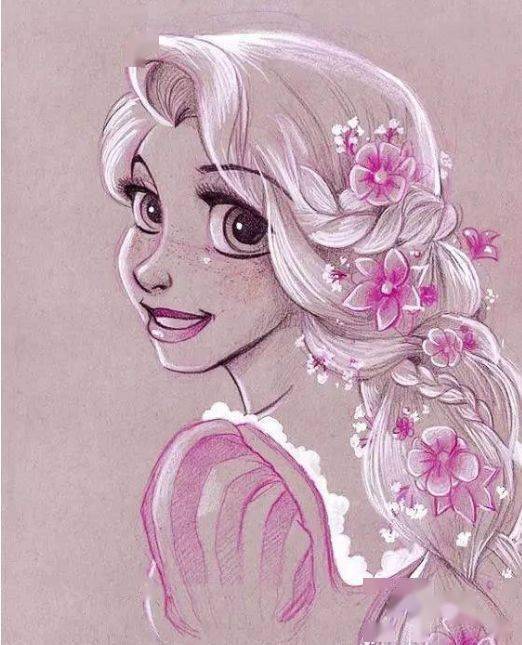 彩铅手绘:你没见过的迪士尼公主系列风格,超赞_在线_铅笔_艺术