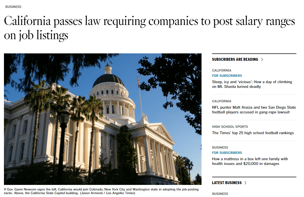 美国加州拟要求企业招聘广告披露薪资信息，苹果等巨头将受影响_搜狐网
