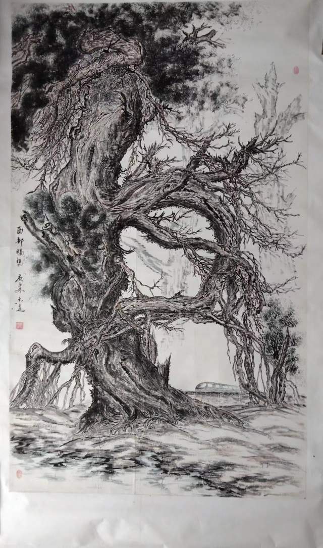 胡杨礼赞——墨缘斋李志远胡杨国画作品欣赏