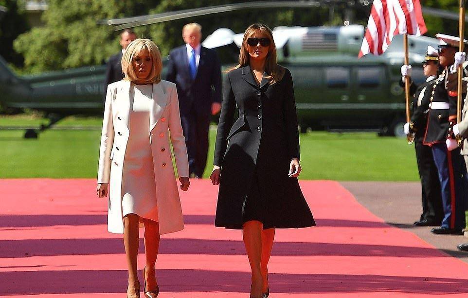 法国总统马克龙的妻子布丽吉特,与美国总统特朗普的妻子梅拉尼娅的