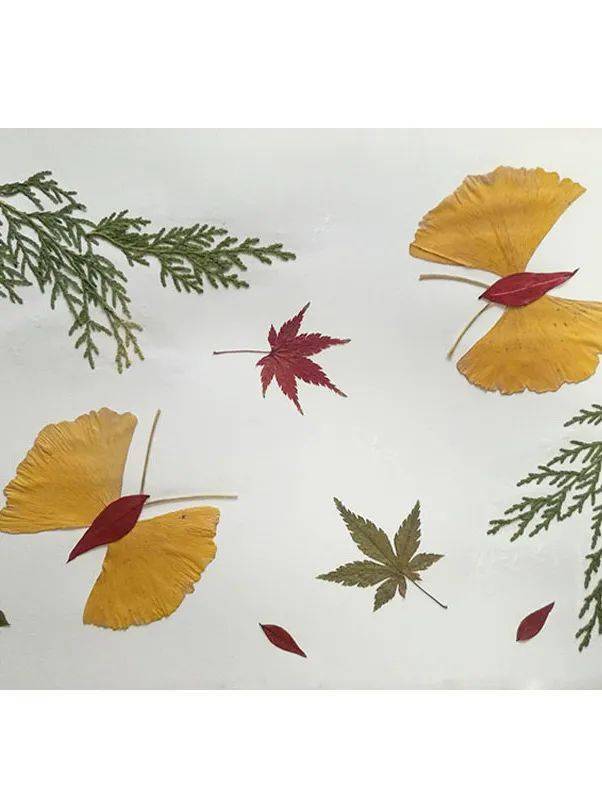 树叶贴画中秋节主题图片