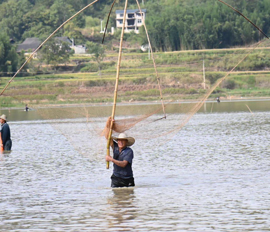 "我从10多岁的时候就开始用搬筝网捕鱼了,每年我们村在秋收前后都会