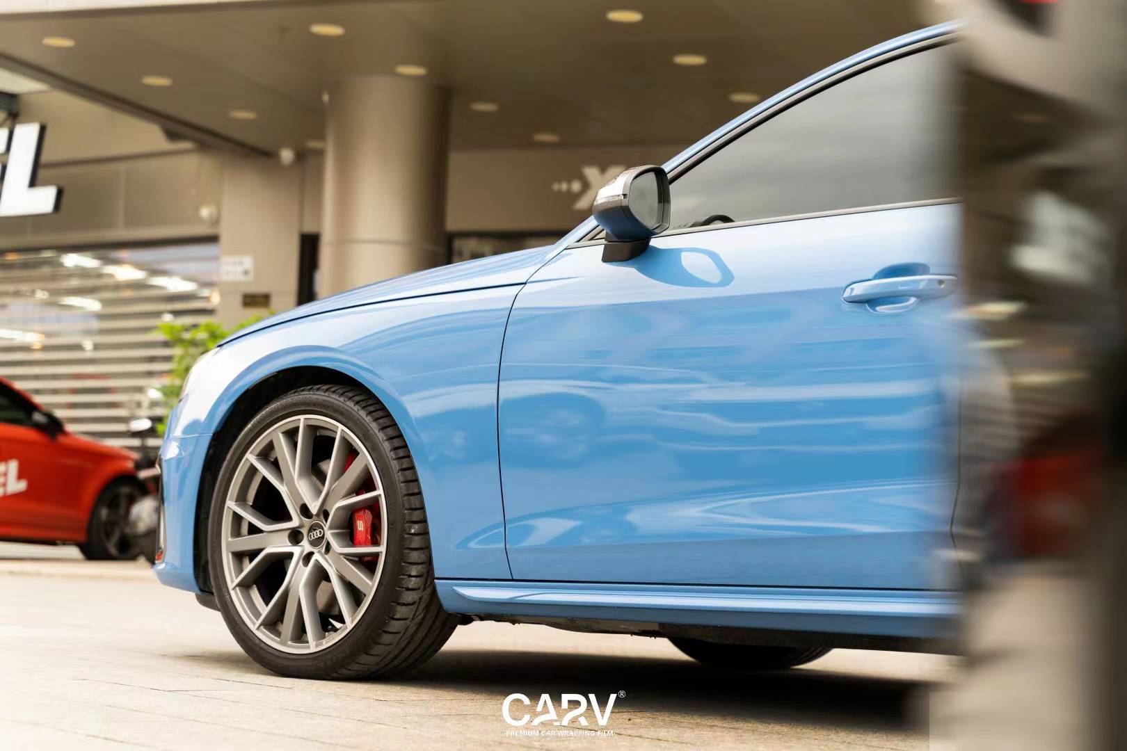 奥迪卡孚改色膜白金阿布扎比蓝,沉静的蓝色