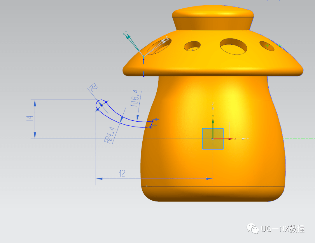 ug看图纸教学,你会看三维图纸建模这个蘑菇吗?