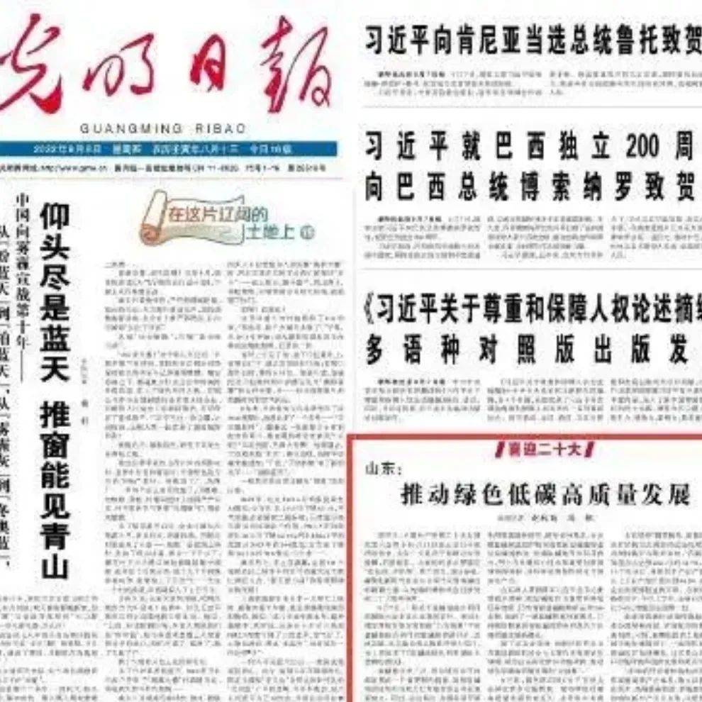 《光明日报》头版点赞山东：推动绿色低碳高质量发展_盐碱地_动能_产业