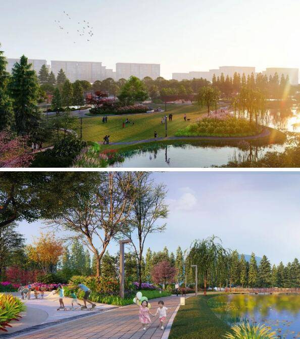 美兰湖中央公园建设四季效果图出炉_金罗店_花神_龙船