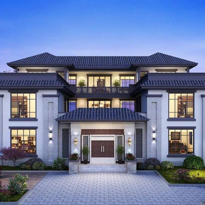 限时特价图纸|20×20米三层新中式别墅,对称外观更受好评_施工_电子_大陆