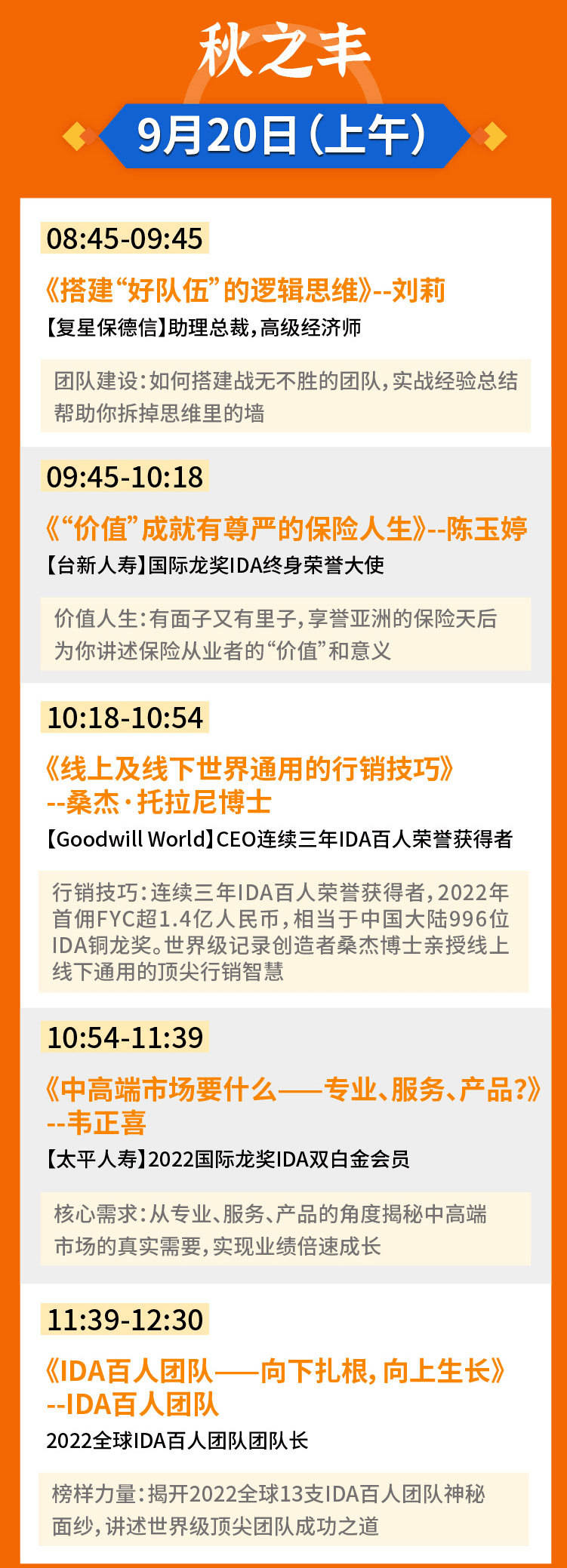 最后一场!第十四届世界华人保险大会-IDA高研论坛·全球直播开播!_龙奖双_秋之丰_团队