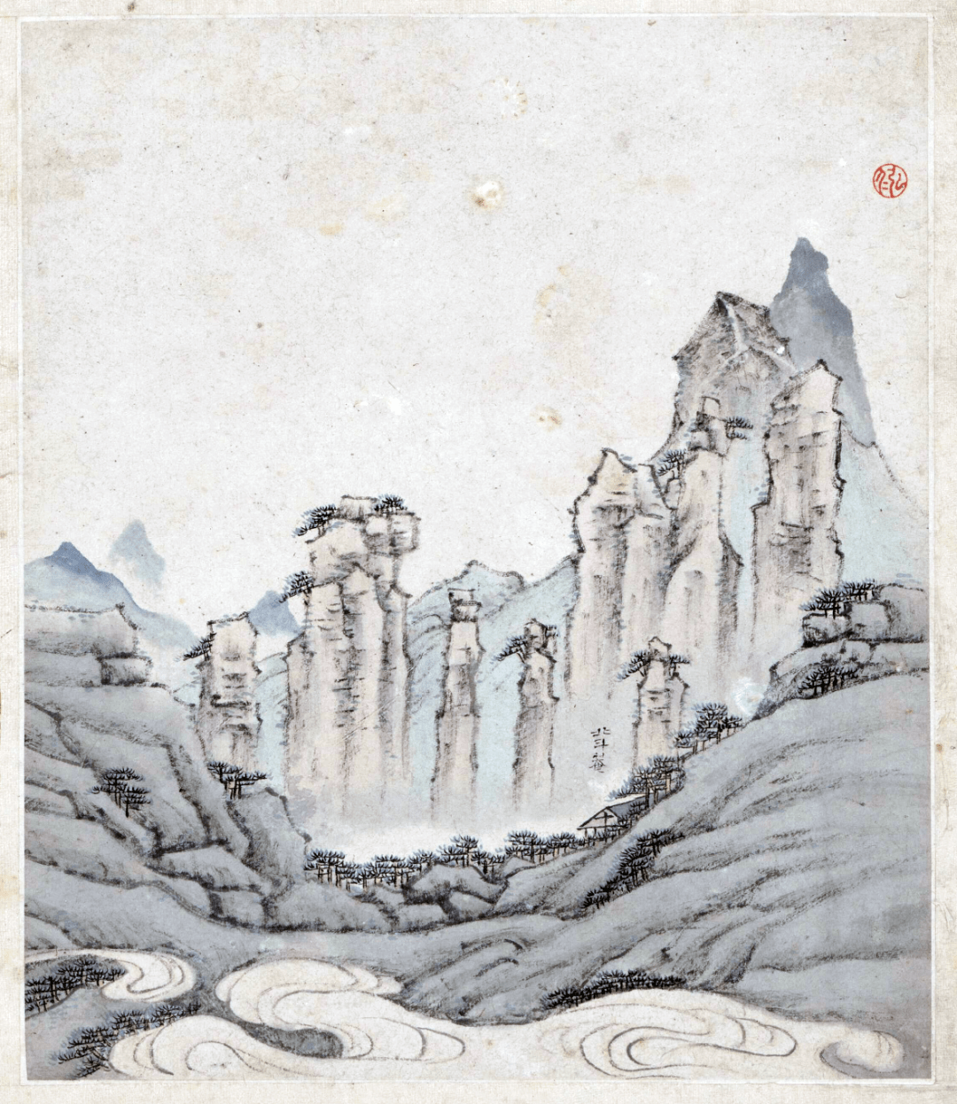 弘仁《黄山图册》六十开,苍劲秀逸!