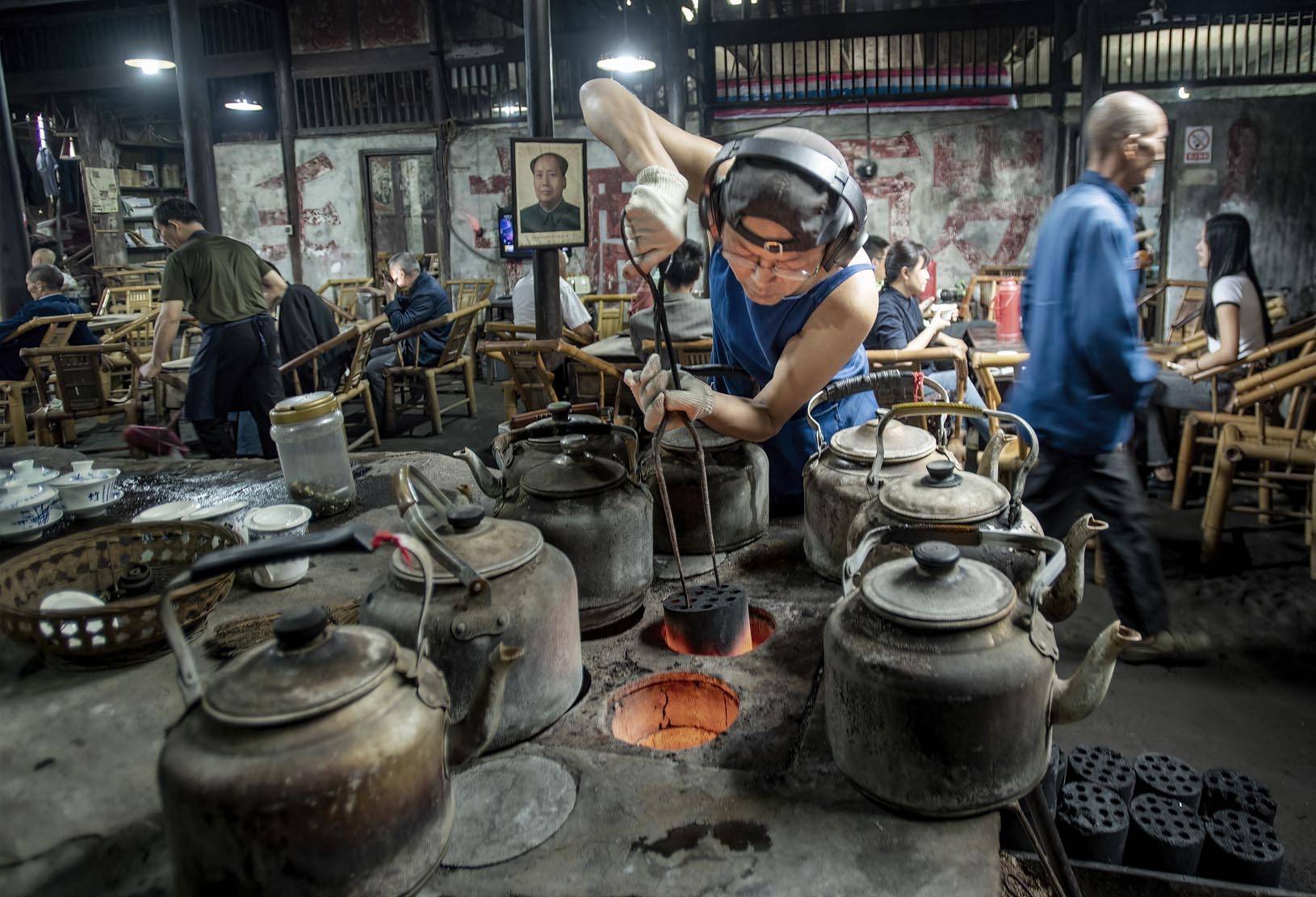 成都彭镇:观音阁老茶馆_刘国兴_马市_会友