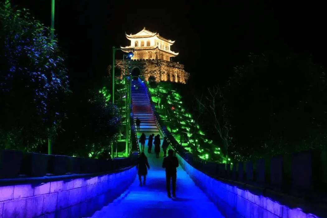 永康小长城夜景图片图片